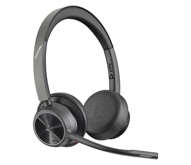 Een Headset HP POLY Voyager 4320-M met BT700 dongle en oplaadstatief koop je bij Buro De Peuter