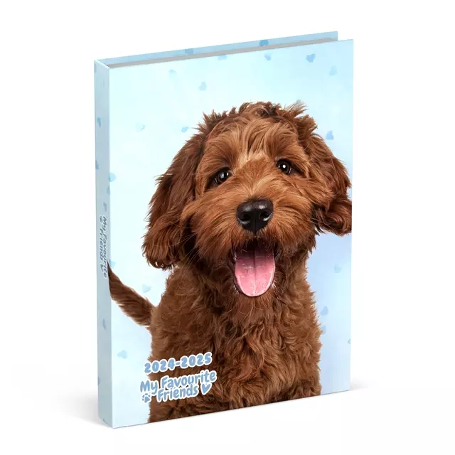 Een Schoolagenda 2024-2025 Lannoo My Favourite Friends hond 1dag/1pagina koop je bij Van Leeuwen Boeken- en kantoorartikelen