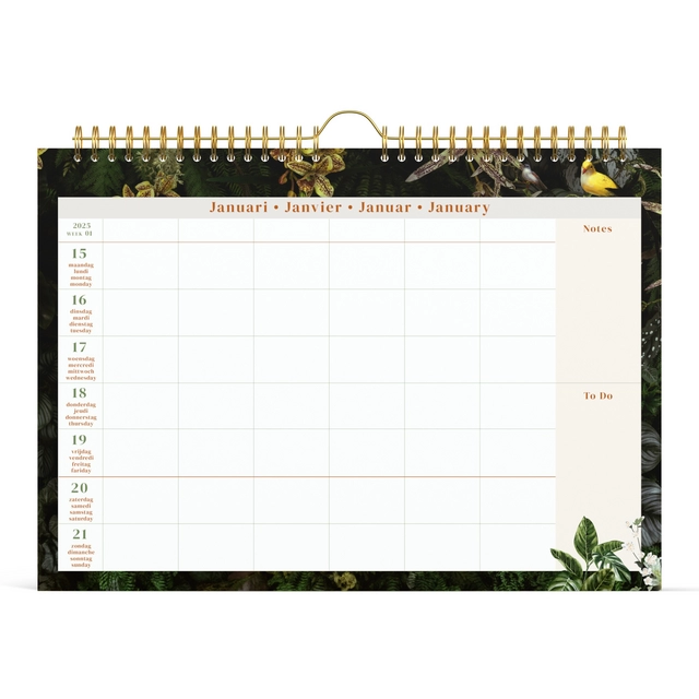 Een Calendrier familial 2025 Lannoo 310x220 Botanic 7 jours/1 page koop je bij QuickOffice BV