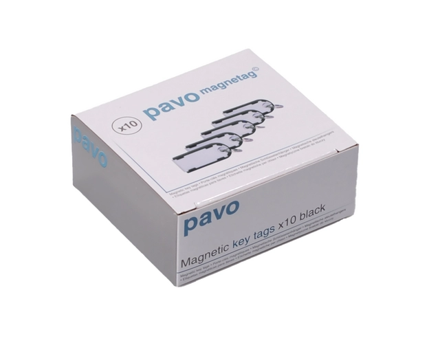 Sleutellabel Pavo magnetisch 10 stuks zwart