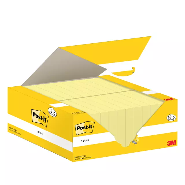 Een Memoblok 3M Post-it 653-CY 38mmx51mm geel voordeelpak koop je bij L&N Partners voor Partners B.V.