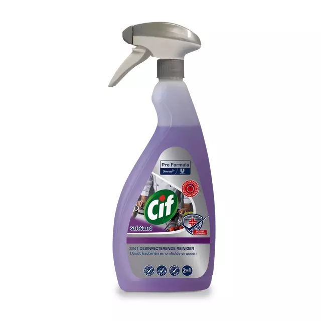 Een Desinfectiereiniger Cif Professional Safeguard spray 750ml koop je bij EconOffice