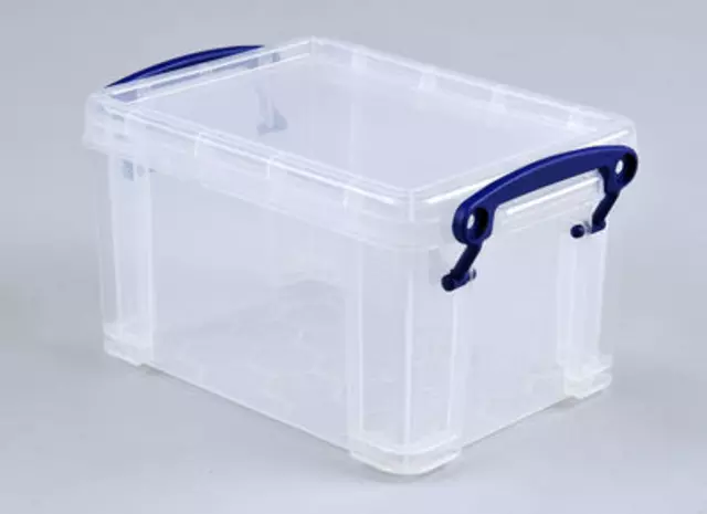 Een Opbergbox Really Useful 1.6 liter 195x135x110mm transparant wit koop je bij KantoorProfi België BV