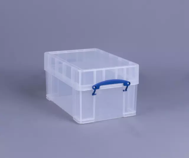 Een Opbergbox Really Useful 9 liter XL 395x255x205mm transparant wit koop je bij KantoorProfi België BV