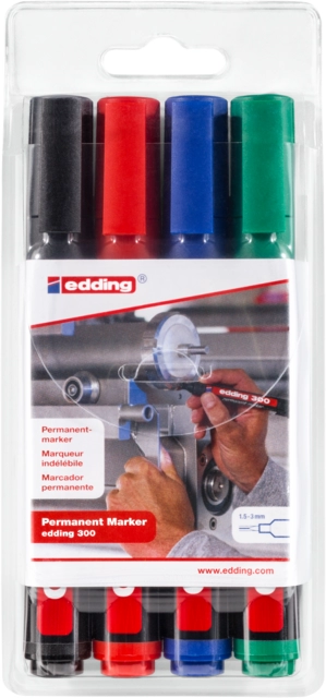 Een Viltstift edding 300 rond 1.5-3mm assorti blister à 4 stuks koop je bij NiceSupplies.nl