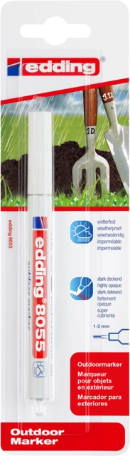 Een Viltstift edding 8055 outdoor 1-2mm wit blister à 1 stuk koop je bij NiceSupplies.nl