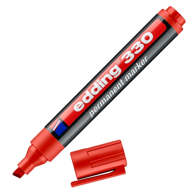 Een Viltstift edding 330 schuin 1.5-5mm rood koop je bij EconOffice