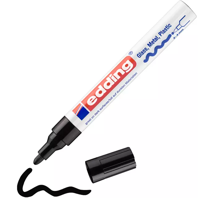 Viltstift edding 750 lakmarker creatief rond 2-4mm zwart