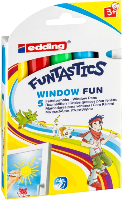 Krijtstift edding 16-5 Funtastics window fun assorti doos à 5stuks