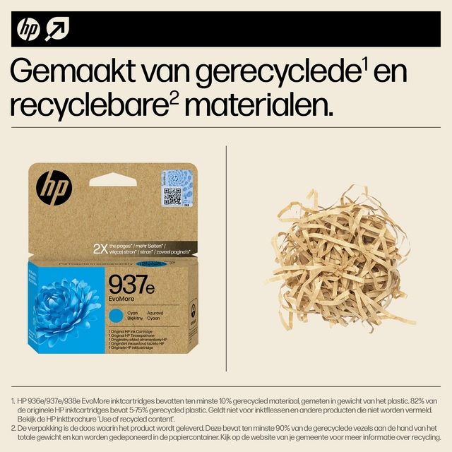 Een Inktcartridge HP 4S6W6NE 937E Evomore blauw koop je bij Van Leeuwen Boeken- en kantoorartikelen