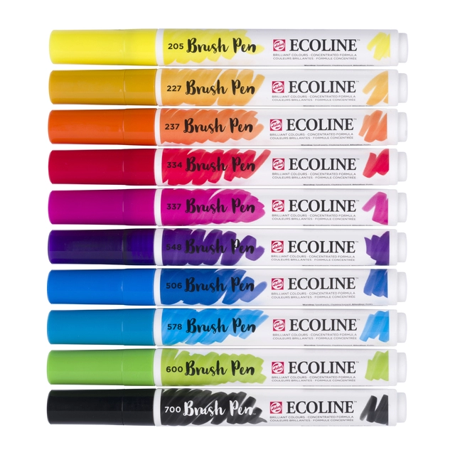 Een Brushpen Talens Ecoline set á 10 stuks primair koop je bij EconOffice