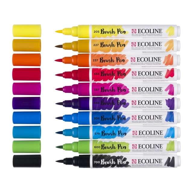 Een Brushpen Talens Ecoline set á 10 stuks primair koop je bij EconOffice