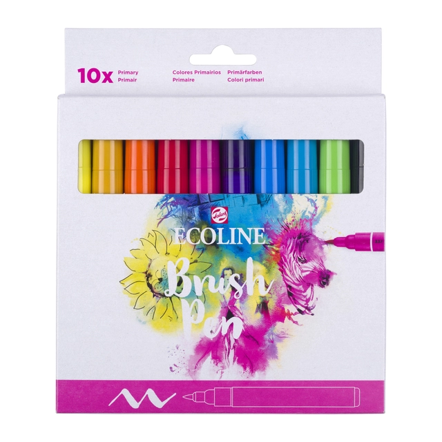 Een Brushpen Talens Ecoline set á 10 stuks primair koop je bij EconOffice