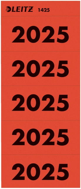 Een Rugetiket Leitz 2025 rood 100 stuks koop je bij Buro De Peuter