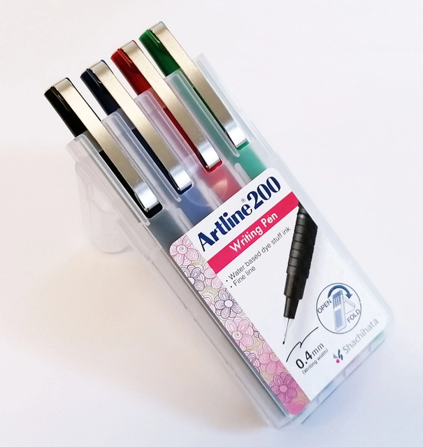 Een Fineliner Artline 200 rond fijn asssorti 4 stuks koop je bij The Cartridge Company