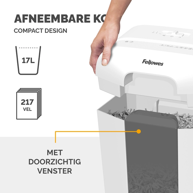 Een Papiervernietiger Fellowes Powershred LX50 snippers 4x37mm wit koop je bij Van Hoye Kantoor BV