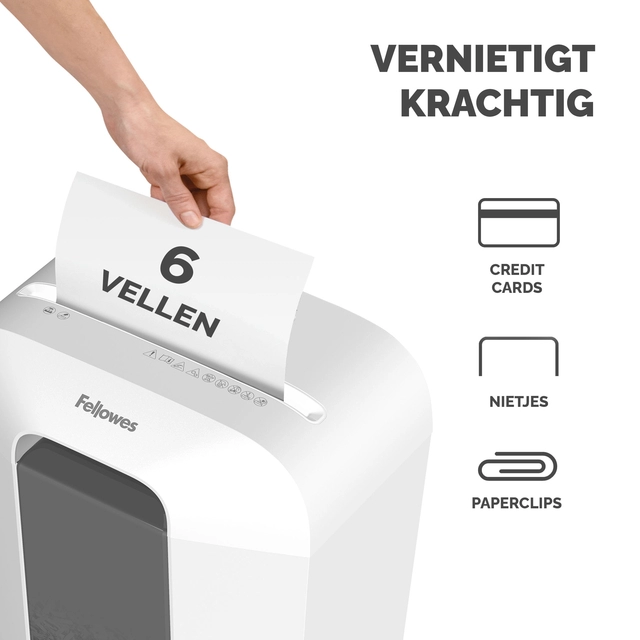 Een Papiervernietiger Fellowes Powershred LX25 snippers 4x37mm wit koop je bij Van Hoye Kantoor BV