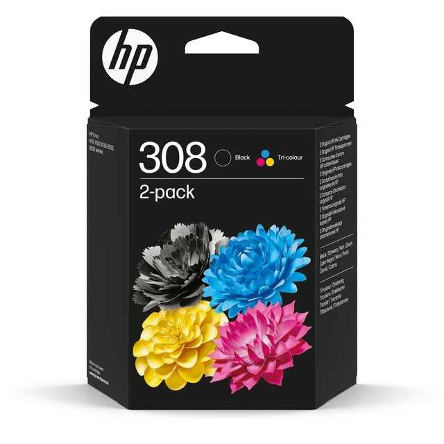 Een Inktcartridge HP 6L6S6UE 308 zwart + 3 kleuren koop je bij MV Kantoortechniek B.V.