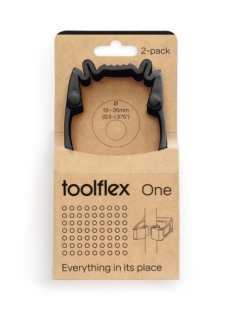 Een Wandhouder Toolflex One 2 klemmen met adapter ø 15/35 mm zwart koop je bij Unimark Office B.V.