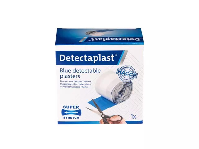 Een Elastische blauwe textielpleister Detectaplast 6cmx5m koop je bij KantoorProfi België BV