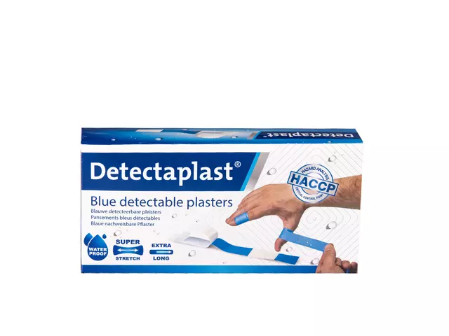 Een Waterafstotende blauwe pleister Detectaplast 180x20mm koop je bij Kantoorvakhandel van der Heijde