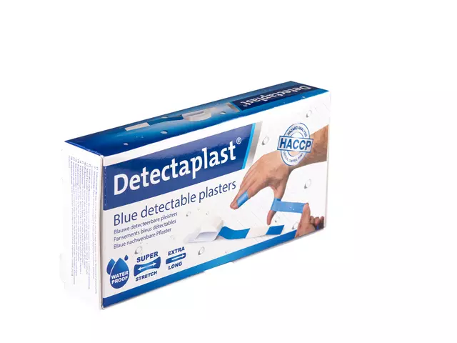 Een Waterafstotende blauwe pleister Detectaplast 180x20mm koop je bij QuickOffice BV