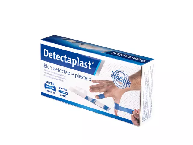 Elastische blauwe textielpleister Detectaplast 180x20mm 100 stuks