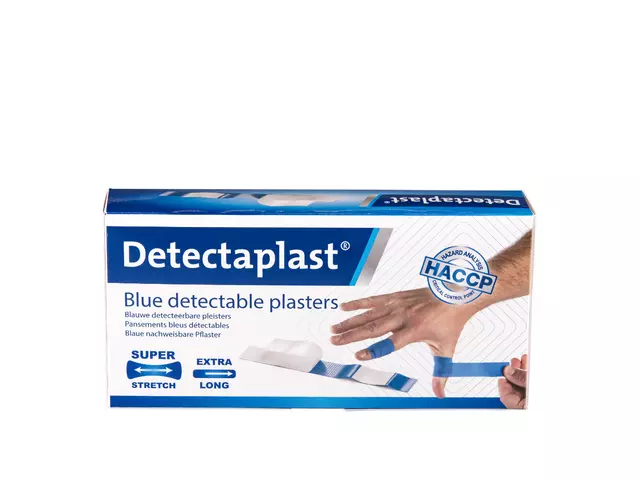 Een Elastische blauwe textielpleister Detectaplast 180x20mm koop je bij Goedkope Kantoorbenodigdheden