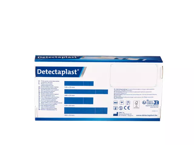 Een Elastische blauwe textielpleister Detectaplast 180x20mm 100 stuks koop je bij Goedkope Kantoorbenodigdheden