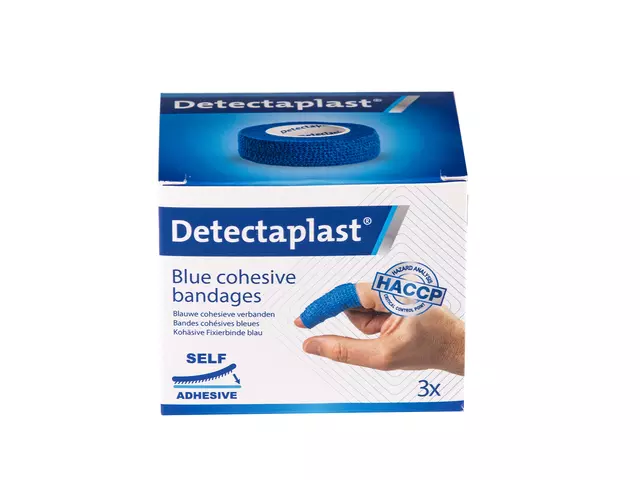 Snelpleister blauw Detectaplast 2,5cmx4,5m 3 stuks