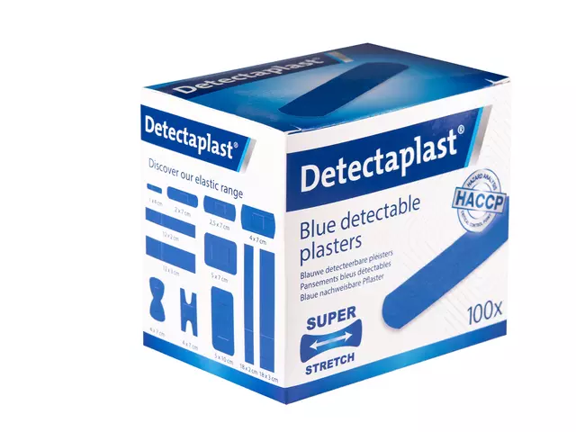 Een Elastische blauwe textielpleister Detectaplast 19x72mm 100 stuks koop je bij MegaOffice