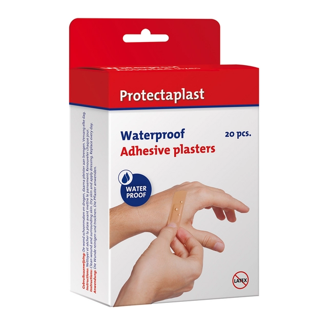 Een Waterafstotende bruine pleisters Protectaplast assorti 20 stuks koop je bij KantoorProfi België BV