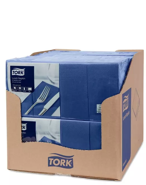 Buy your Lunchservet Tork 2-laags 1/8 gevouwen 200st donkerblauw 477421 at QuickOffice BV