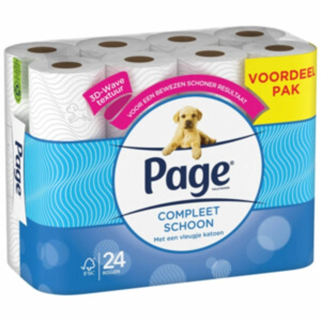 Een Toiletpapier Page Compleet Schoon 2-laags 140vel 24 rol wit koop je bij MegaOffice