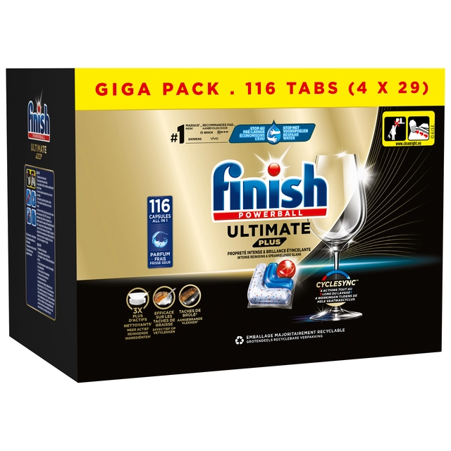 Een Vaatwastabletten Finish Ultimate plus 4x29 stuks gigapack koop je bij Tonerinktshop