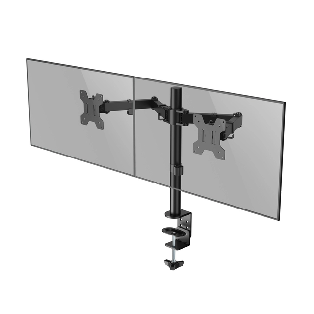 Een Monitorarm Quantore 2 schermen 17-27 inch zwart koop je bij Unimark Office B.V.