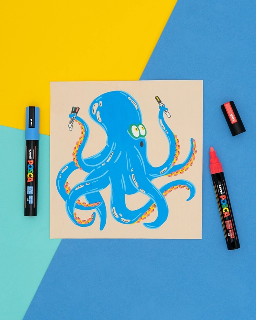 Een Verfstift Posca PC8K breed schuin donkerblauw koop je bij QuickOffice BV