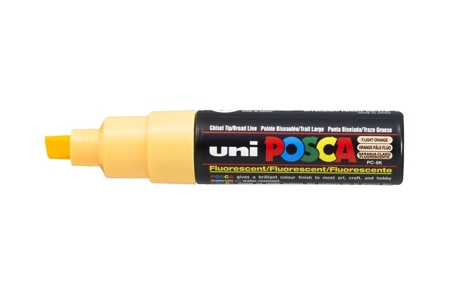 Een Verfstift Posca PC8K breed schuin fluor lichtoranje koop je bij NiceSupplies.nl