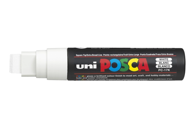 Een Verfstift Posca PC17K extra breed rechthoek wit koop je bij Tonerinktshop