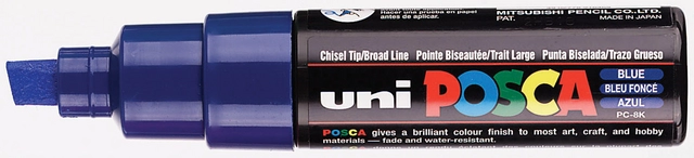 Een Verfstift Posca PC8K breed schuin donkerblauw koop je bij The Cartridge Company