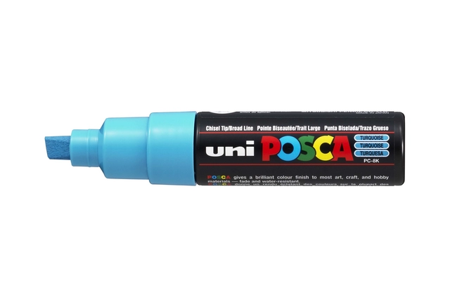 Een Verfstift Posca PC8K breed schuin fluor turquoise koop je bij The Cartridge Company