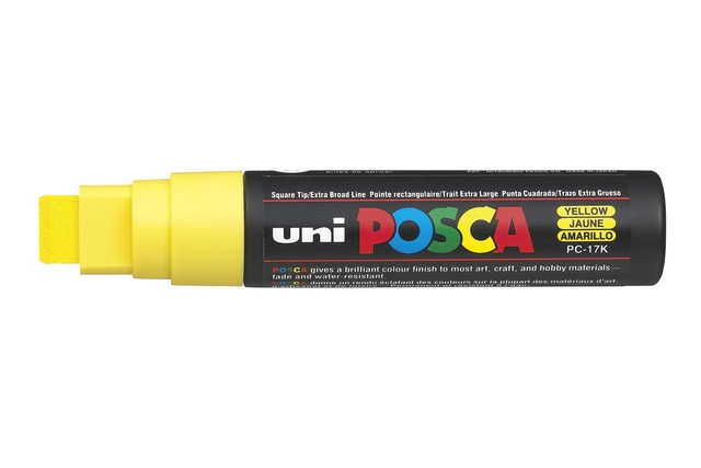 Een Verfstift Posca PC17K extra breed rechthoek geel koop je bij Omnia 4 Office