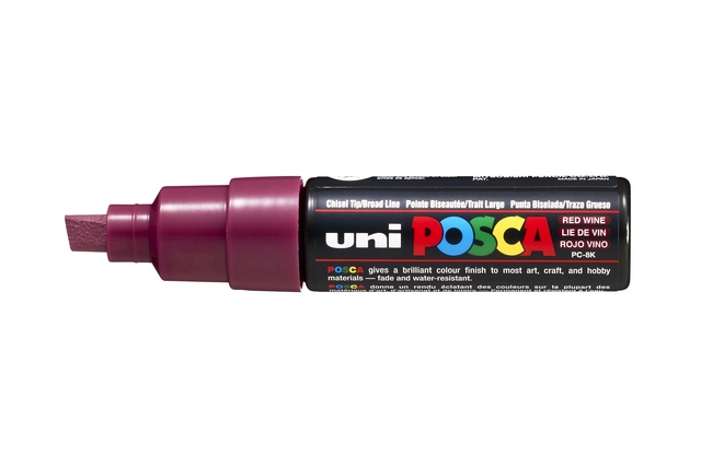 Buy your Verfstift Posca PC8K breed schuin wijnrood at QuickOffice BV