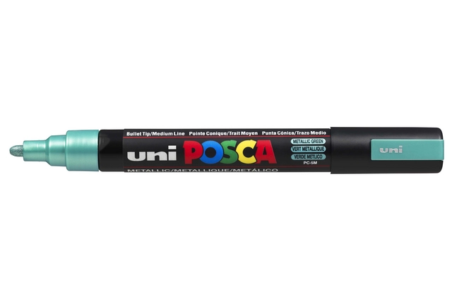 Een Verfstift Posca PC5M medium metallic groen koop je bij Van Hoye Kantoor BV