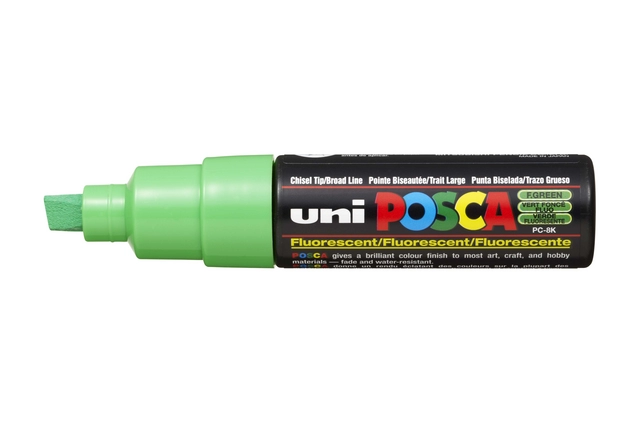 Een Verfstift Posca PC8K breed schuin fluor groen koop je bij EconOffice