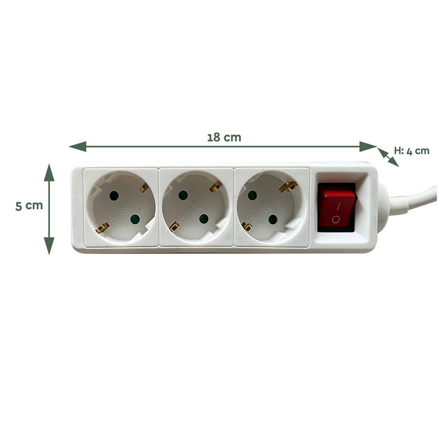 Een Stekkerdoos BRASQ 3 voudig 3 meter wit koop je bij QuickOffice BV