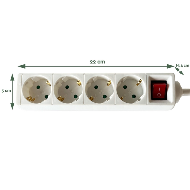 Stekkerdoos BRASQ 4 voudig 3 meter wit