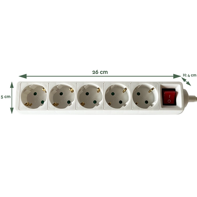 Stekkerdoos BRASQ 5 voudig 3 meter wit