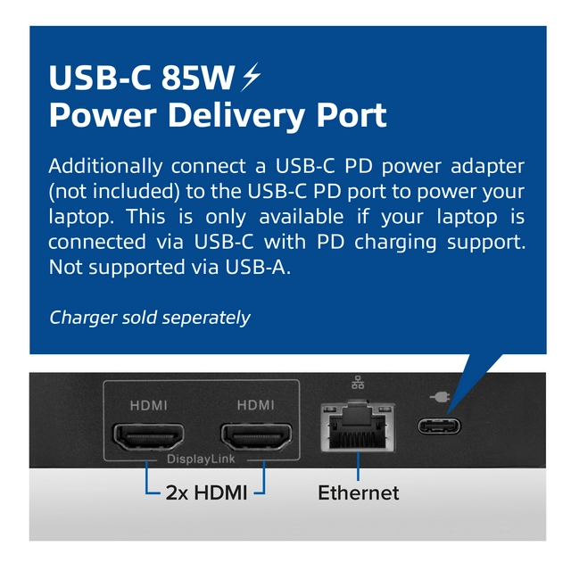 Een Dockingstation ACT USB-C Dual Monitor met Power Delivery koop je bij Klik Office BV