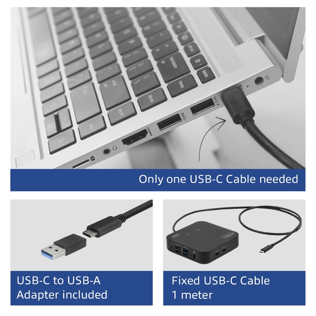 Dockingstation ACT USB-C Dual Monitor met Power Delivery